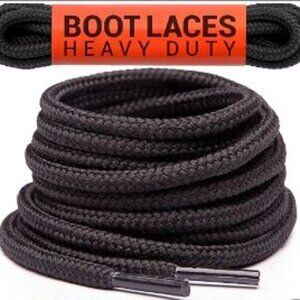Miscly Round Boot Laces [1 Pair] Heavy Duty and Durable Shoelaces for Boots